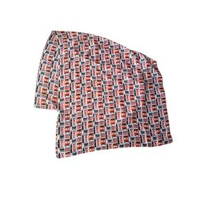 Printed Village Scarf White London Icons Red Bus Big Ben Union Jack Black Cab